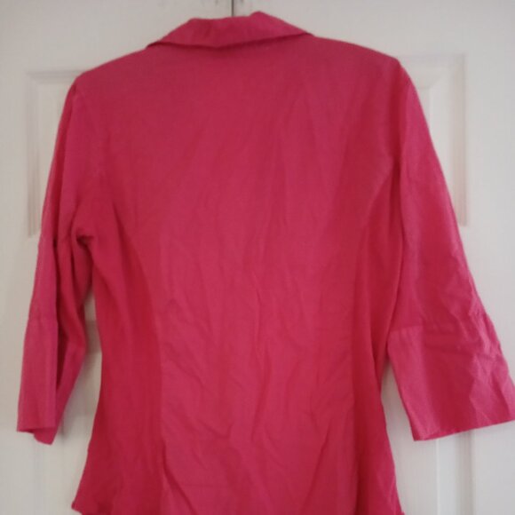 James Perse Standard Contrast Panel Pink Button-Up Women's Top - Picture 3 of 4